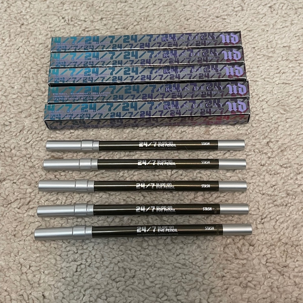 5 x UD Urban Decay 24/7 Glide-On eye Pencil Eyeliner color = Stash NWOB